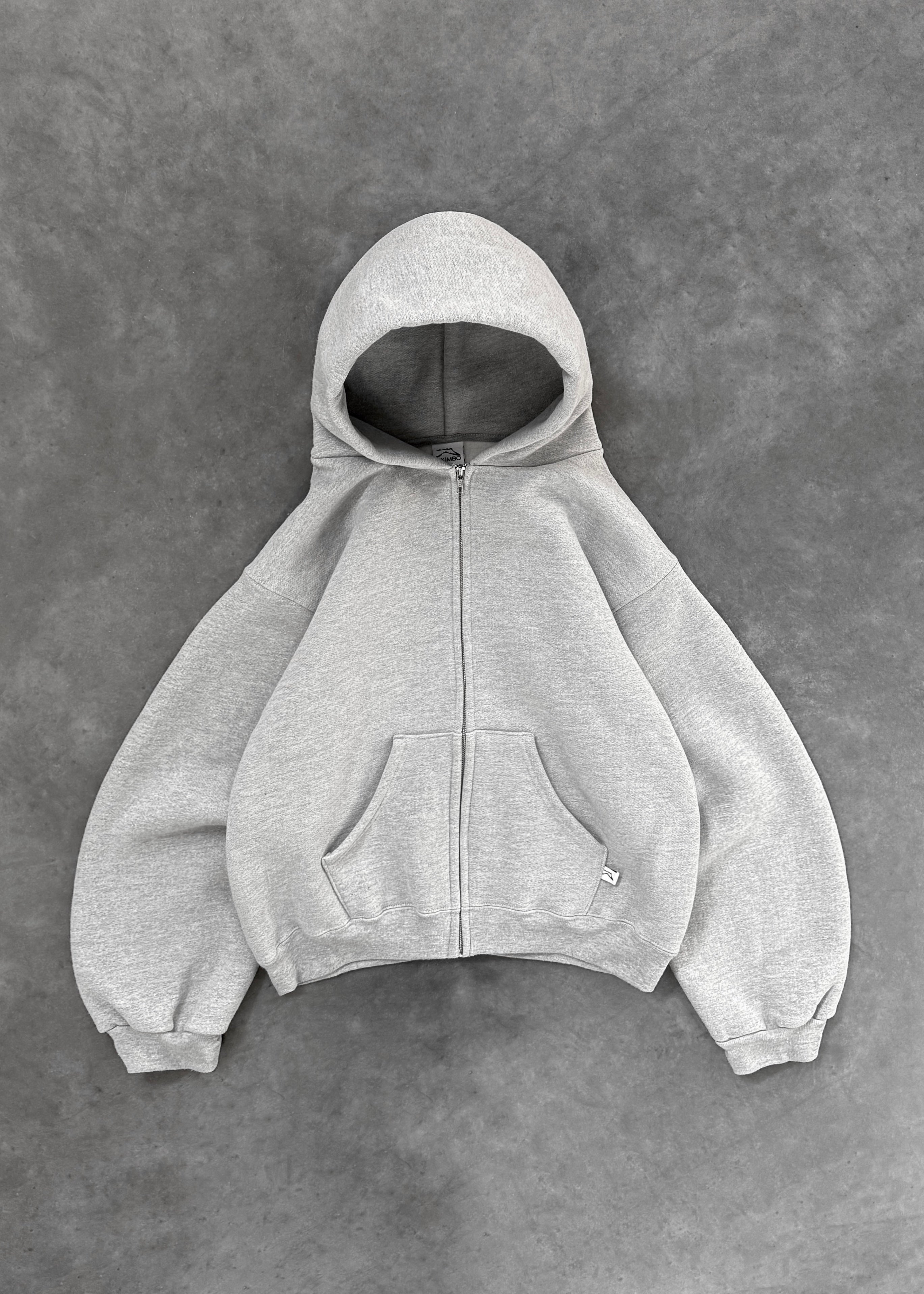 AKIMBO ZIP-UP HOODIE - HEATHER GREY