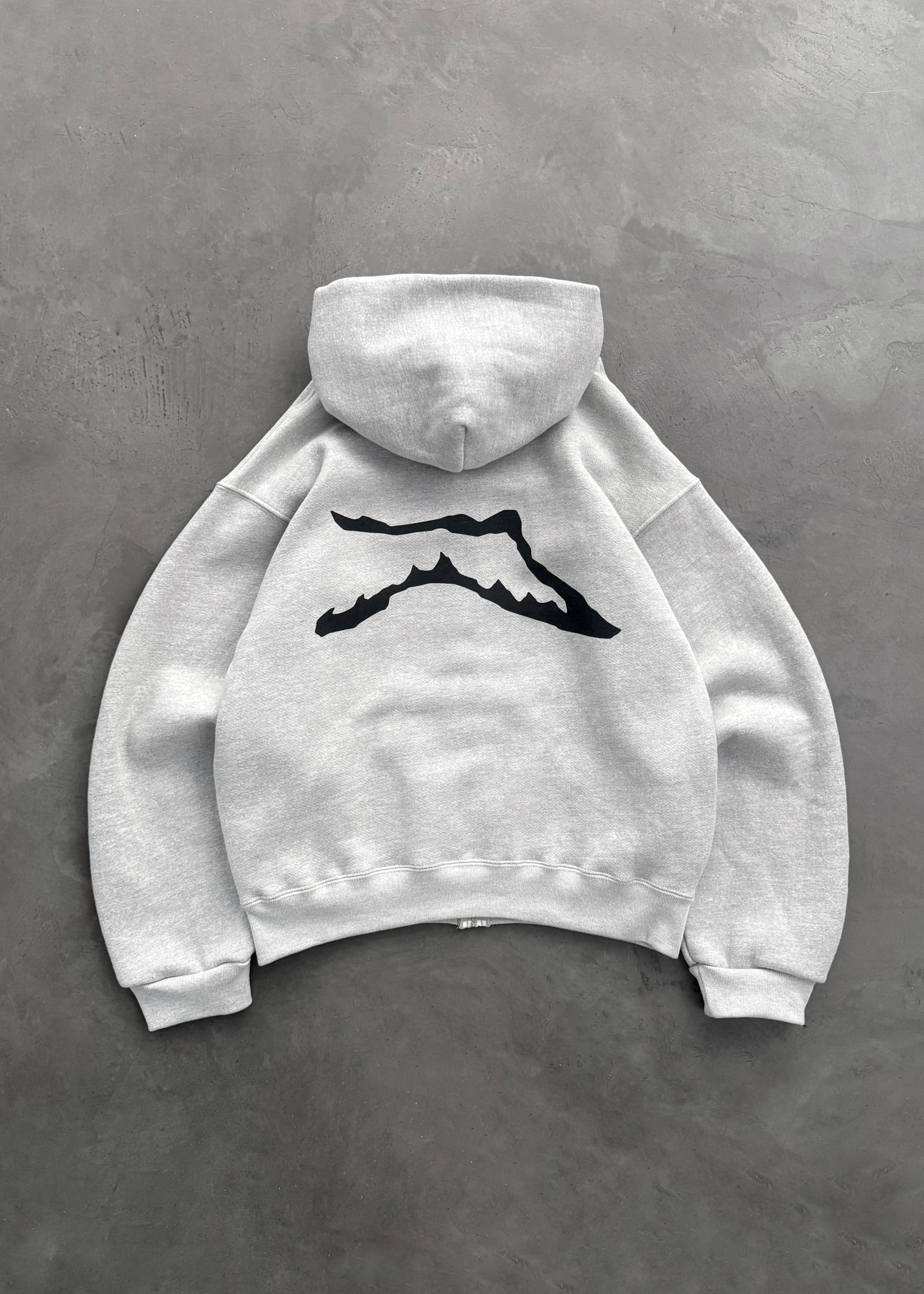 TRAINING ZIP-UP HOODIE - HEATHER GREY