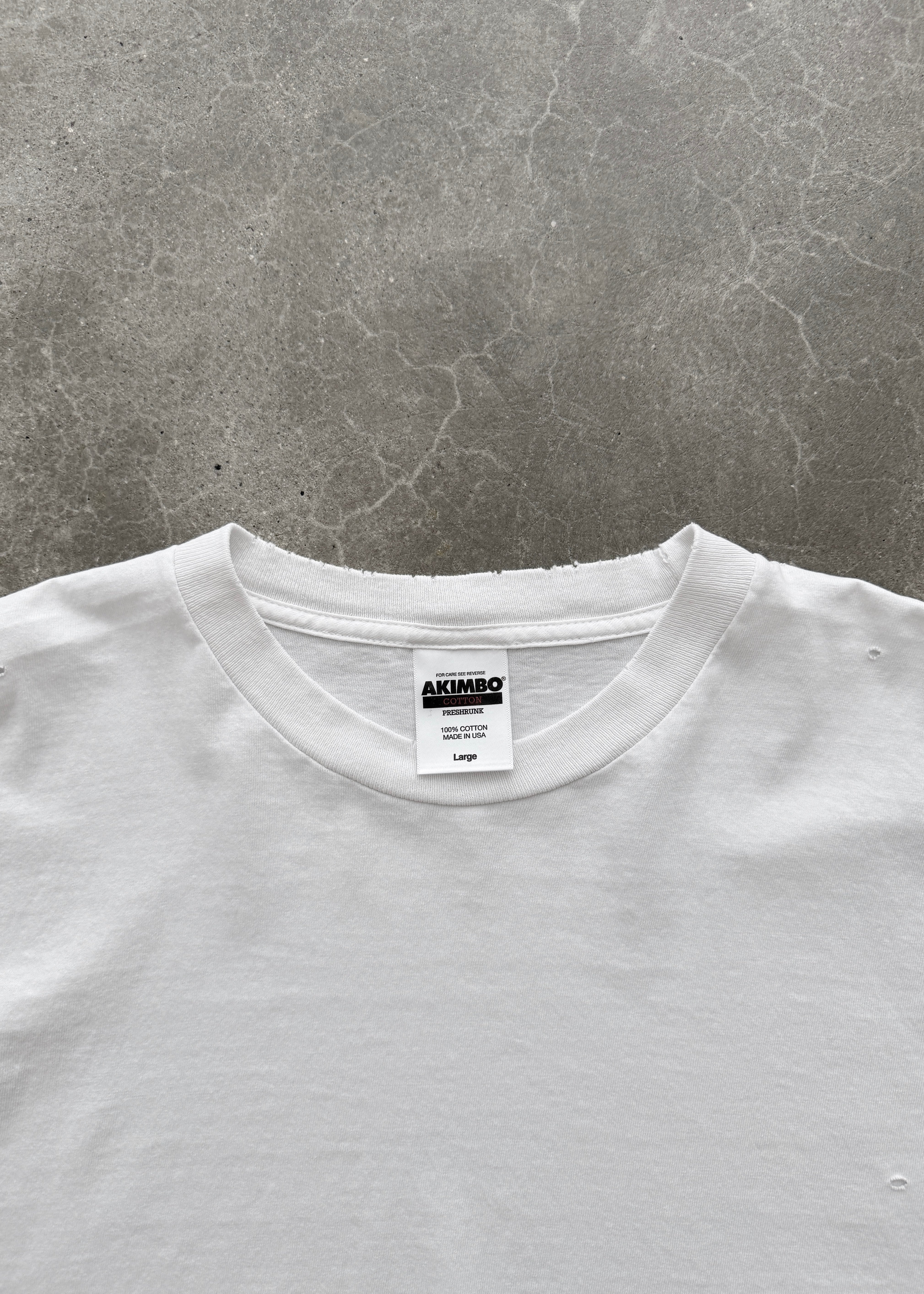 DISTRESSED “1999” BLANK TEE - WHITE