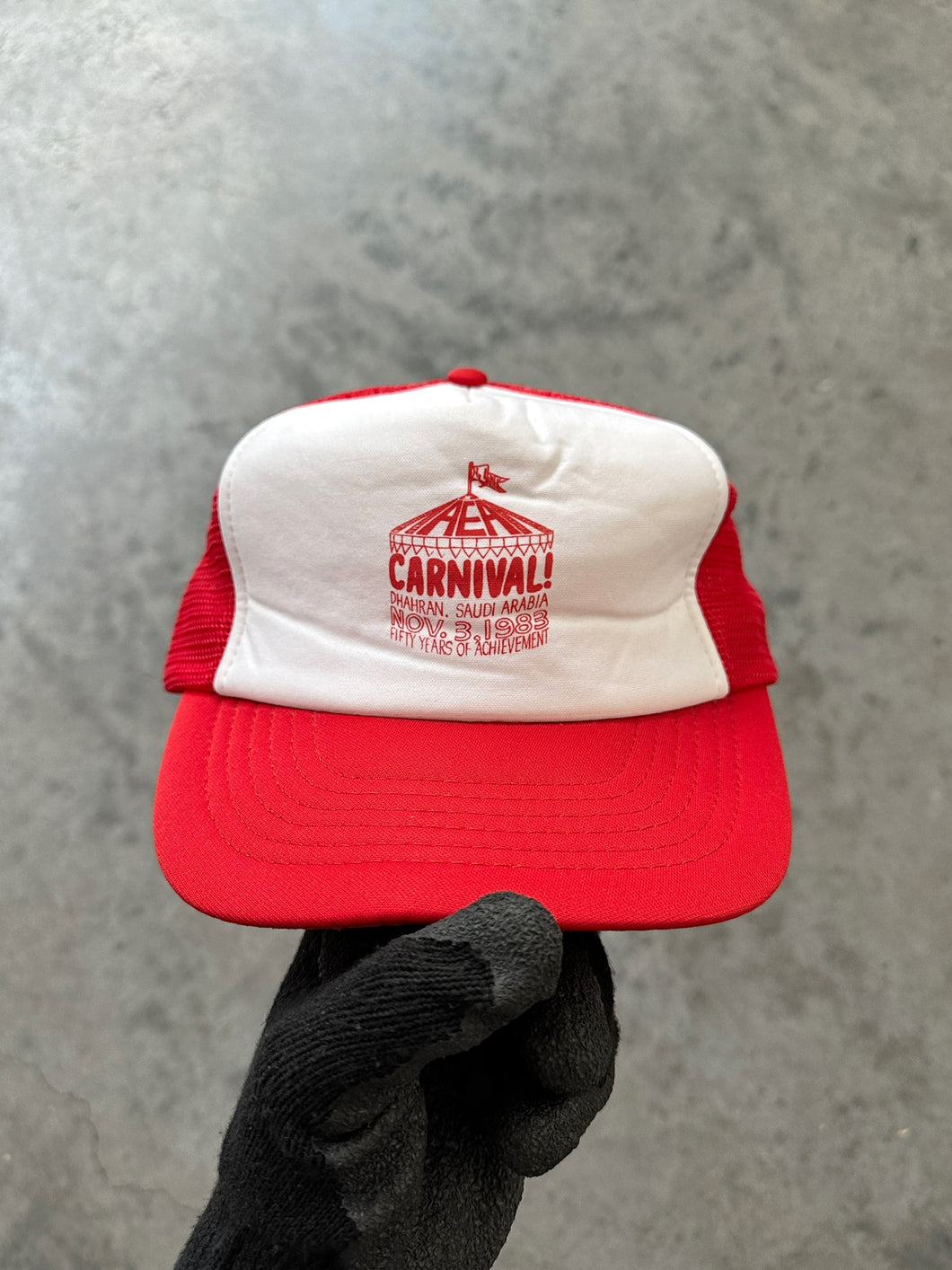 RED TRUCKER HAT - 1990S