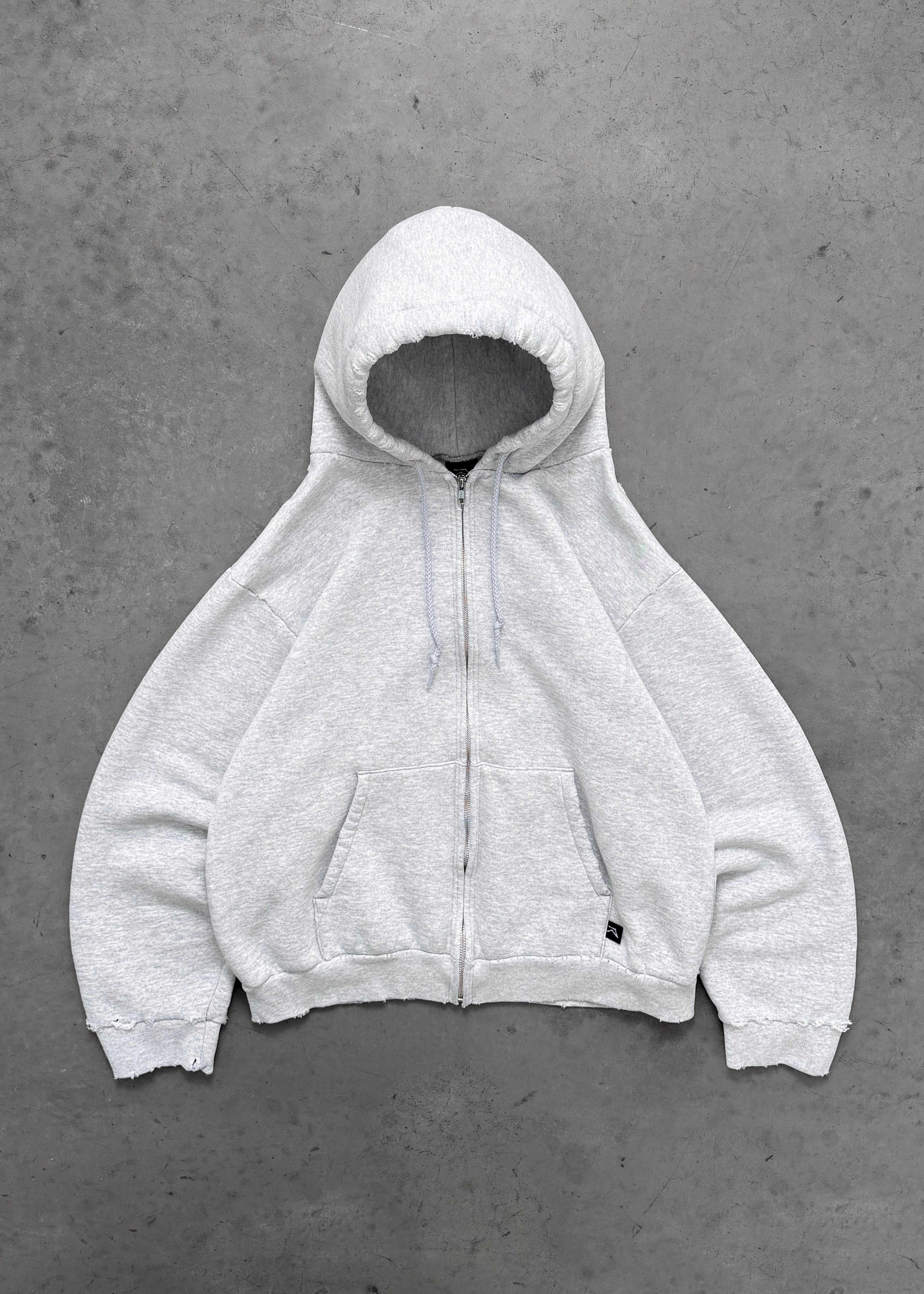 DISTRESSED PRO WORK ZIP UP - HEATHER GREY