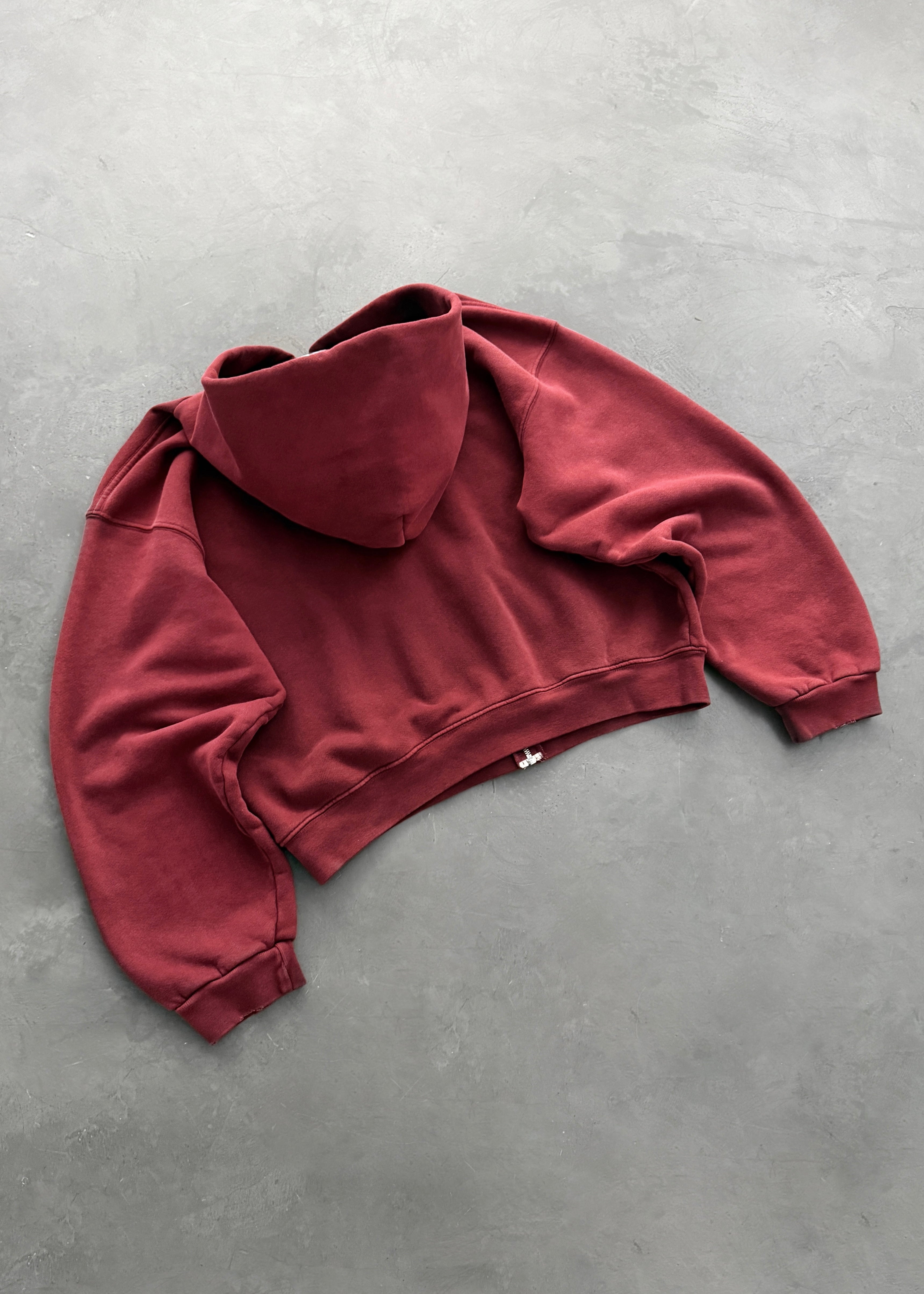 ZIP-UP HOODIE - SUN FADED MAROON
