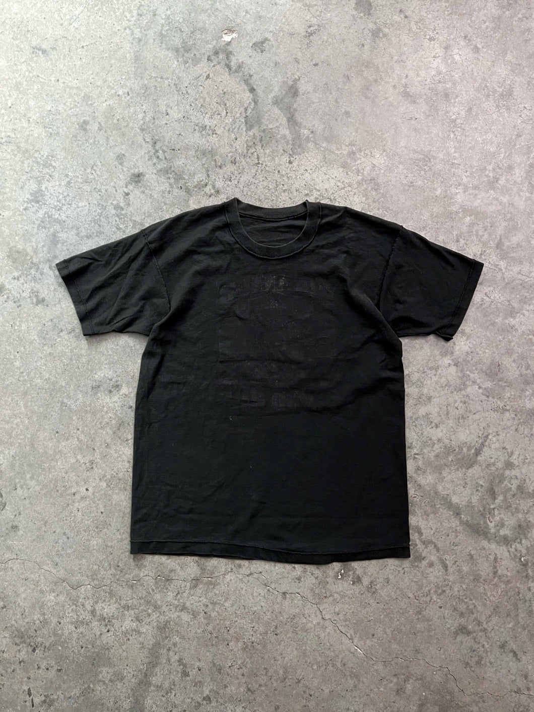 SINGLE STITCHED FADED BLACK INSIDE OUT TEE - 1990S