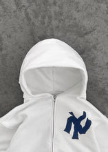 Load image into Gallery viewer, “NY NOODLE” AKIMBO ZIP-UP HOODIE - WHITE

