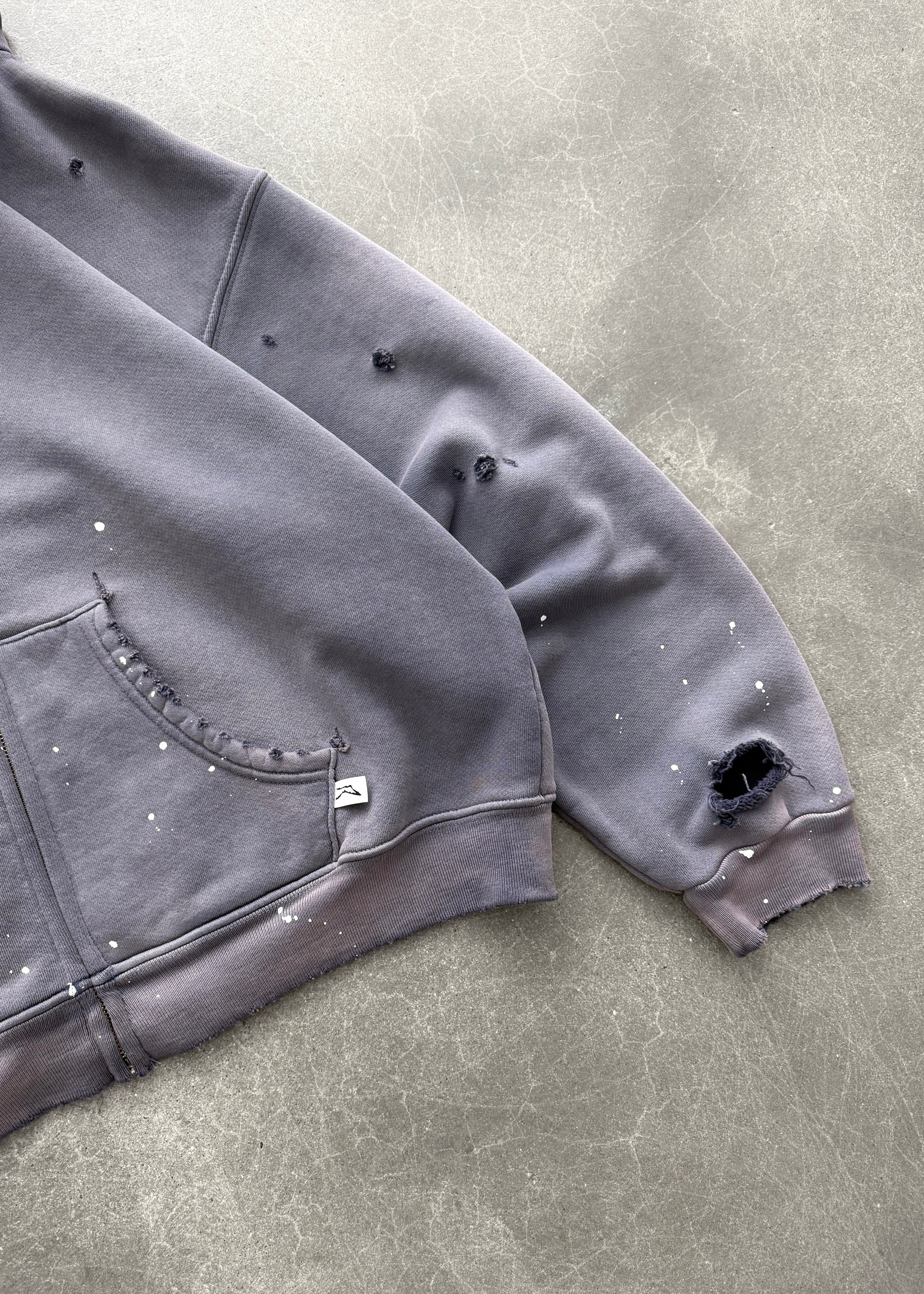 "WATCH-PEEKER" ZIP UP HOODIE - SUN FADED EGGPLANT
