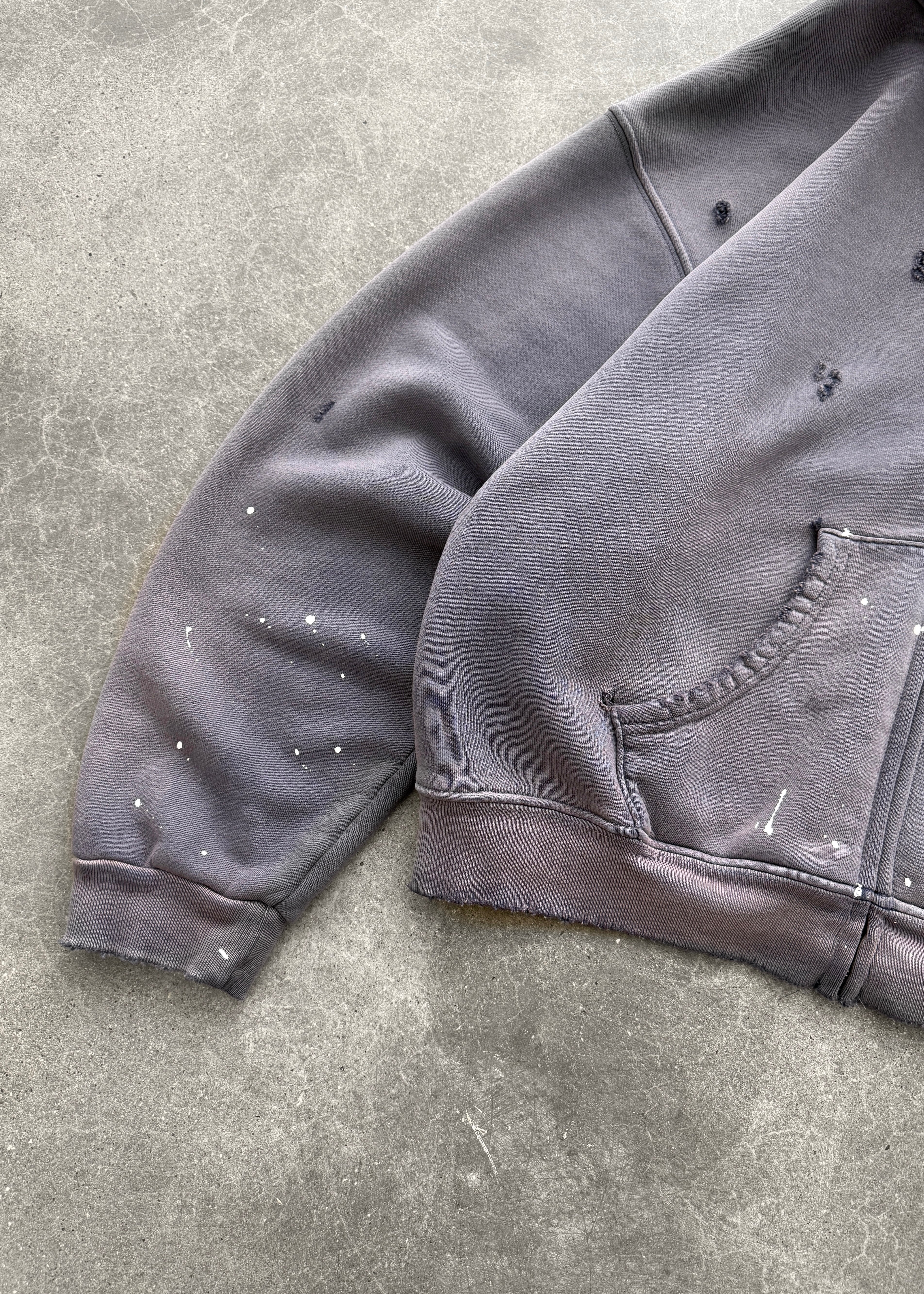 "WATCH-PEEKER" ZIP UP HOODIE - SUN FADED EGGPLANT