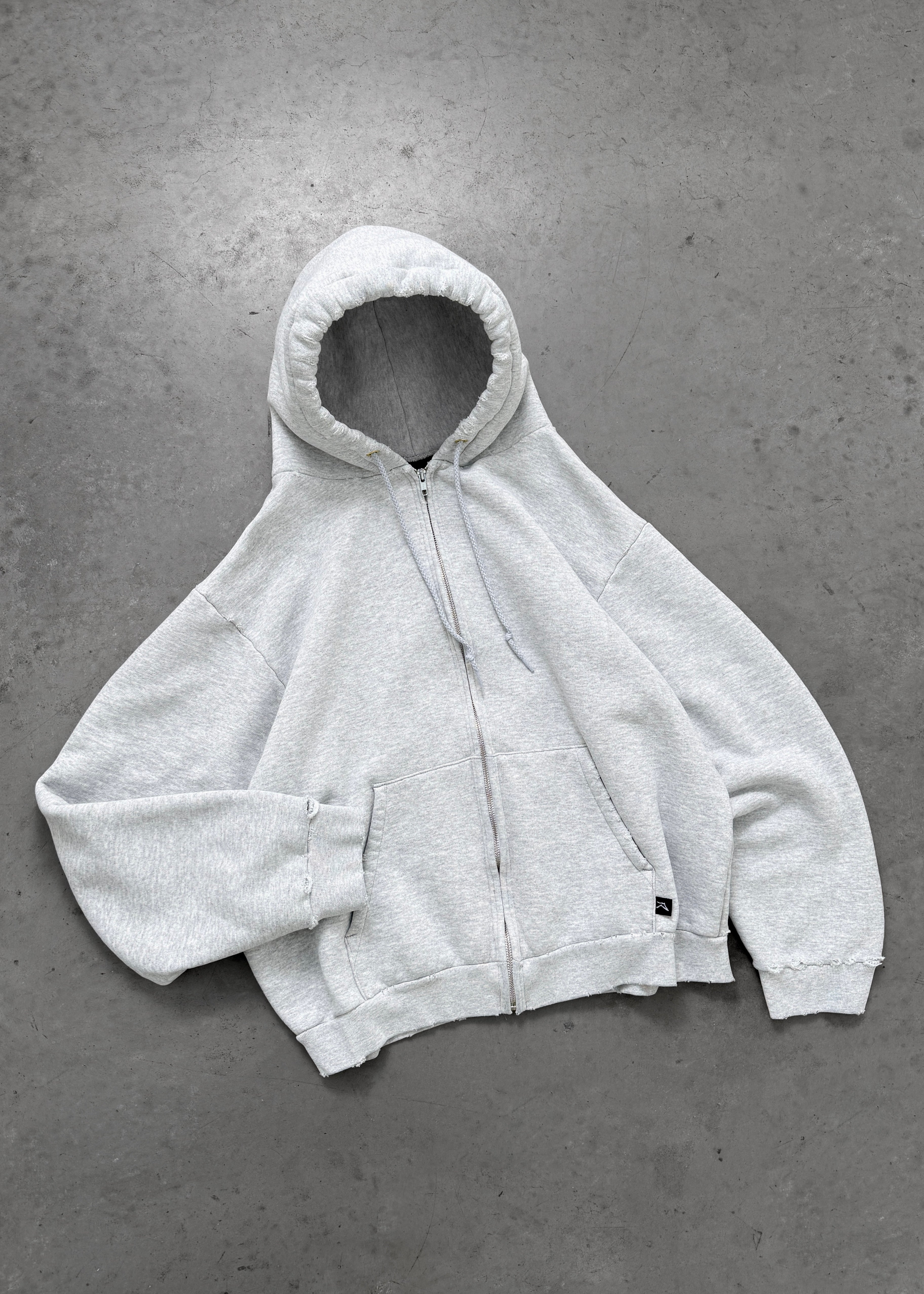 DISTRESSED PRO WORK ZIP UP - HEATHER GREY