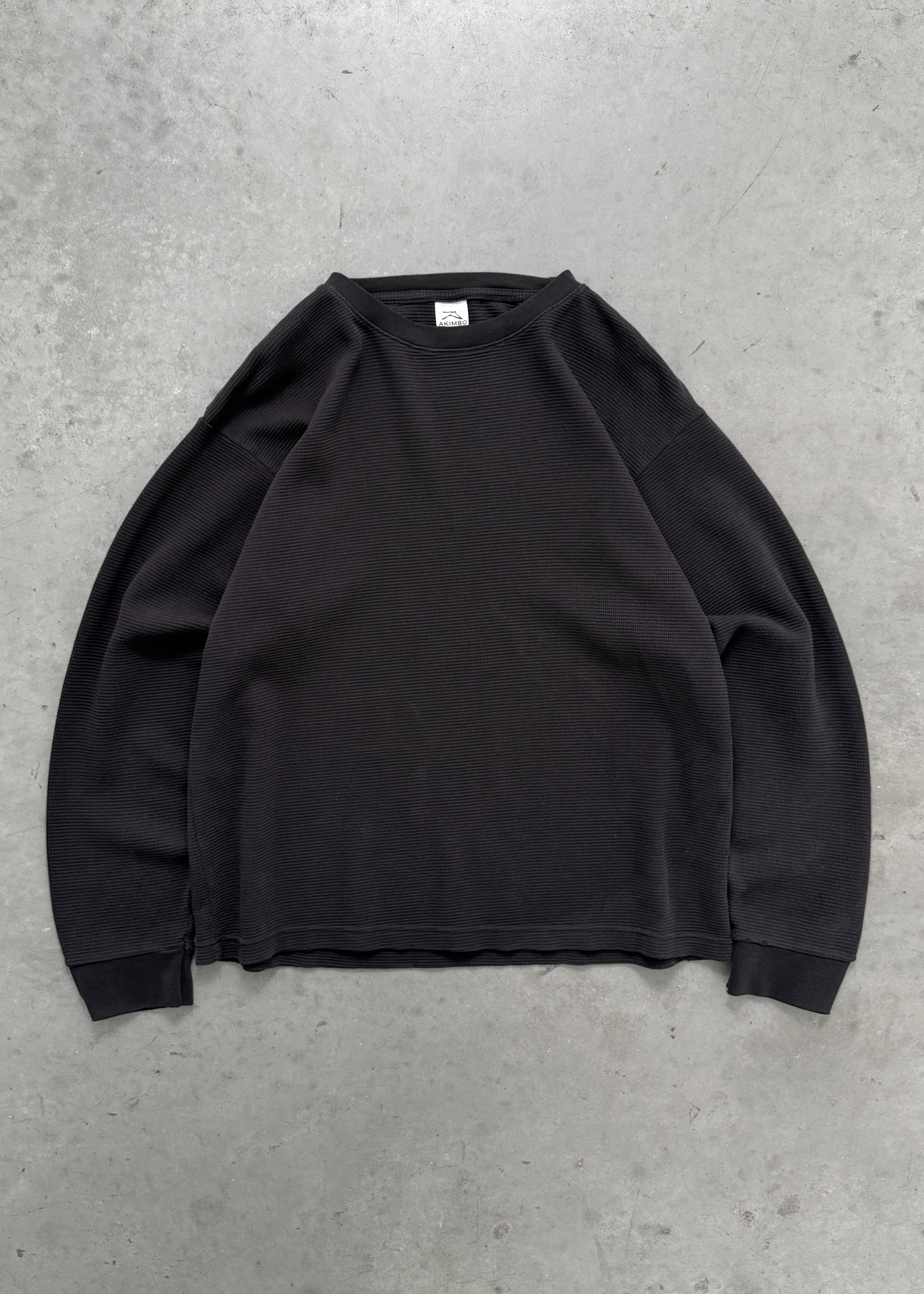 STONEWASHED THERMAL LONGSLEEVE - BLACK
