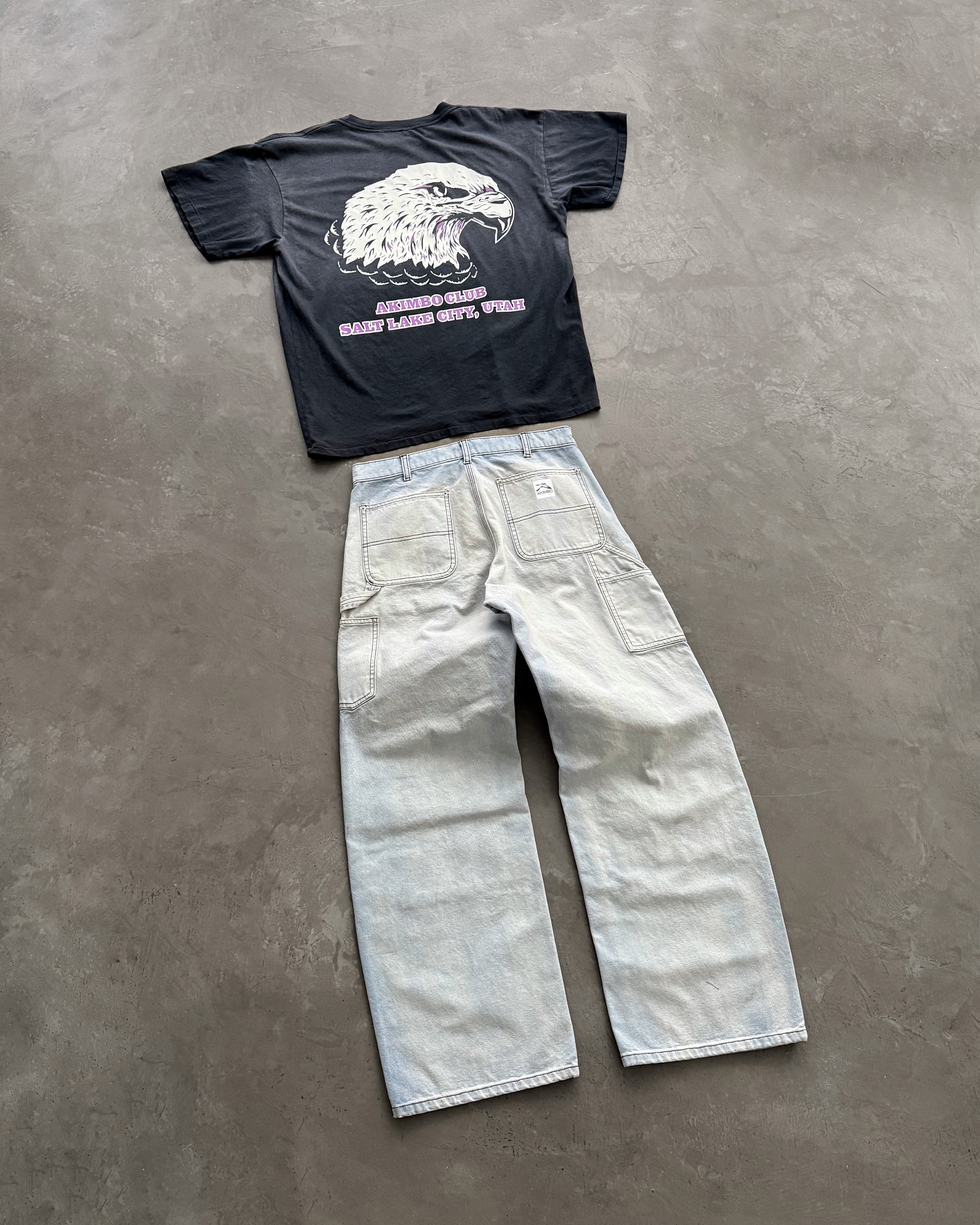 “CHAIN-PEEKER” EAGLE CLUB TEE - SUN FADED BLACK
