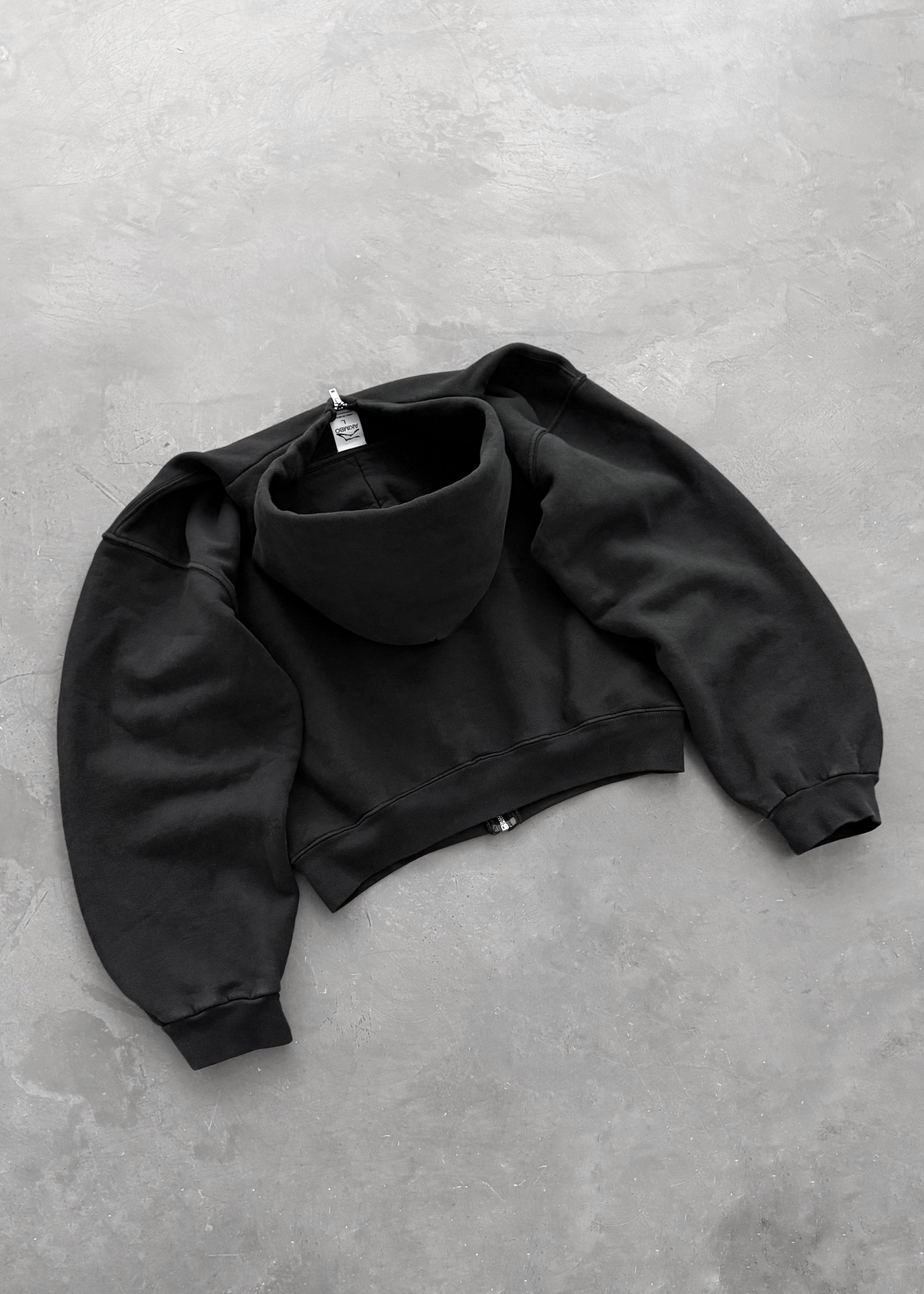ZIP-UP HOODIE - BLACK