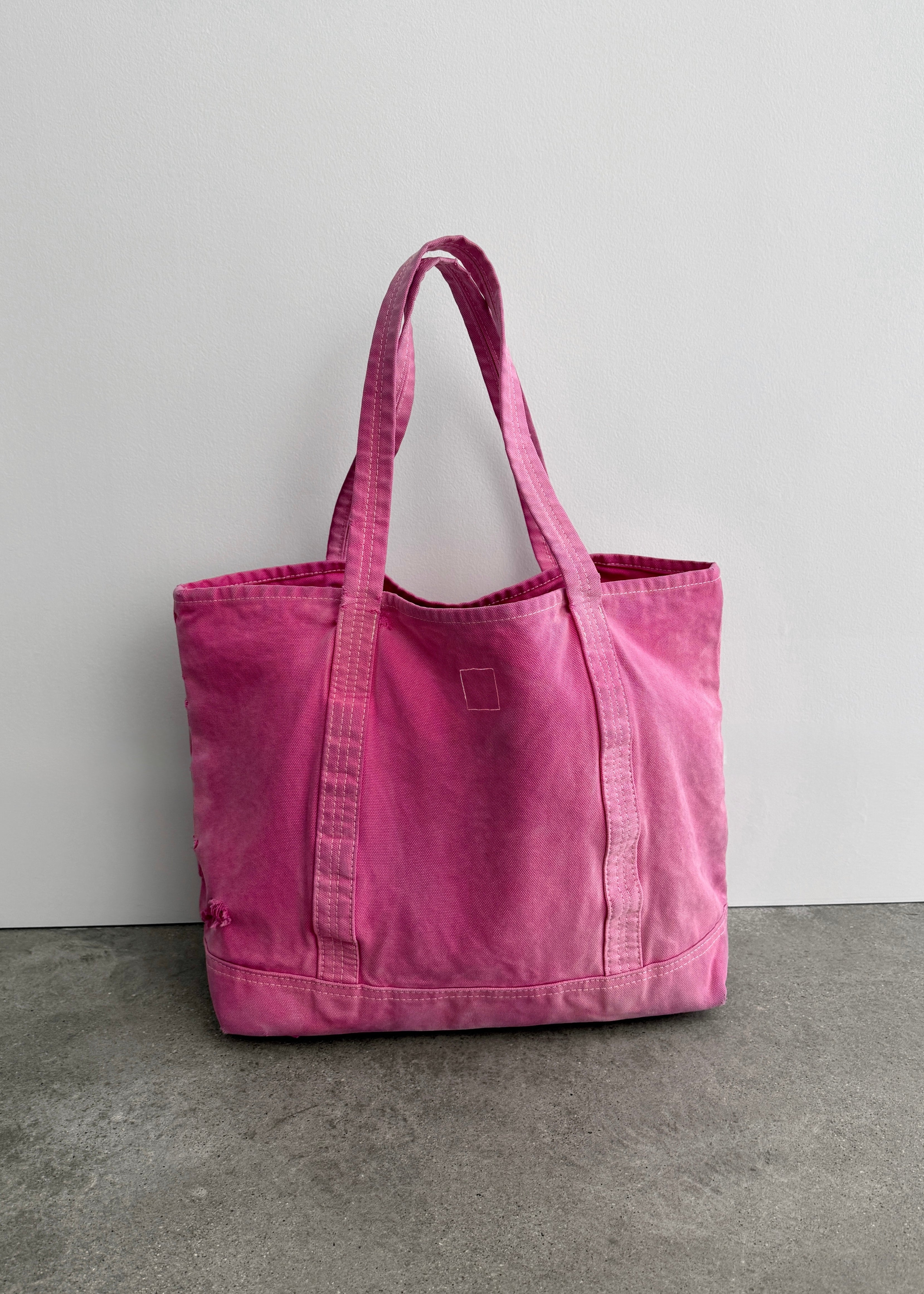 DISTRESSED TOTE BAG - FADED PINK