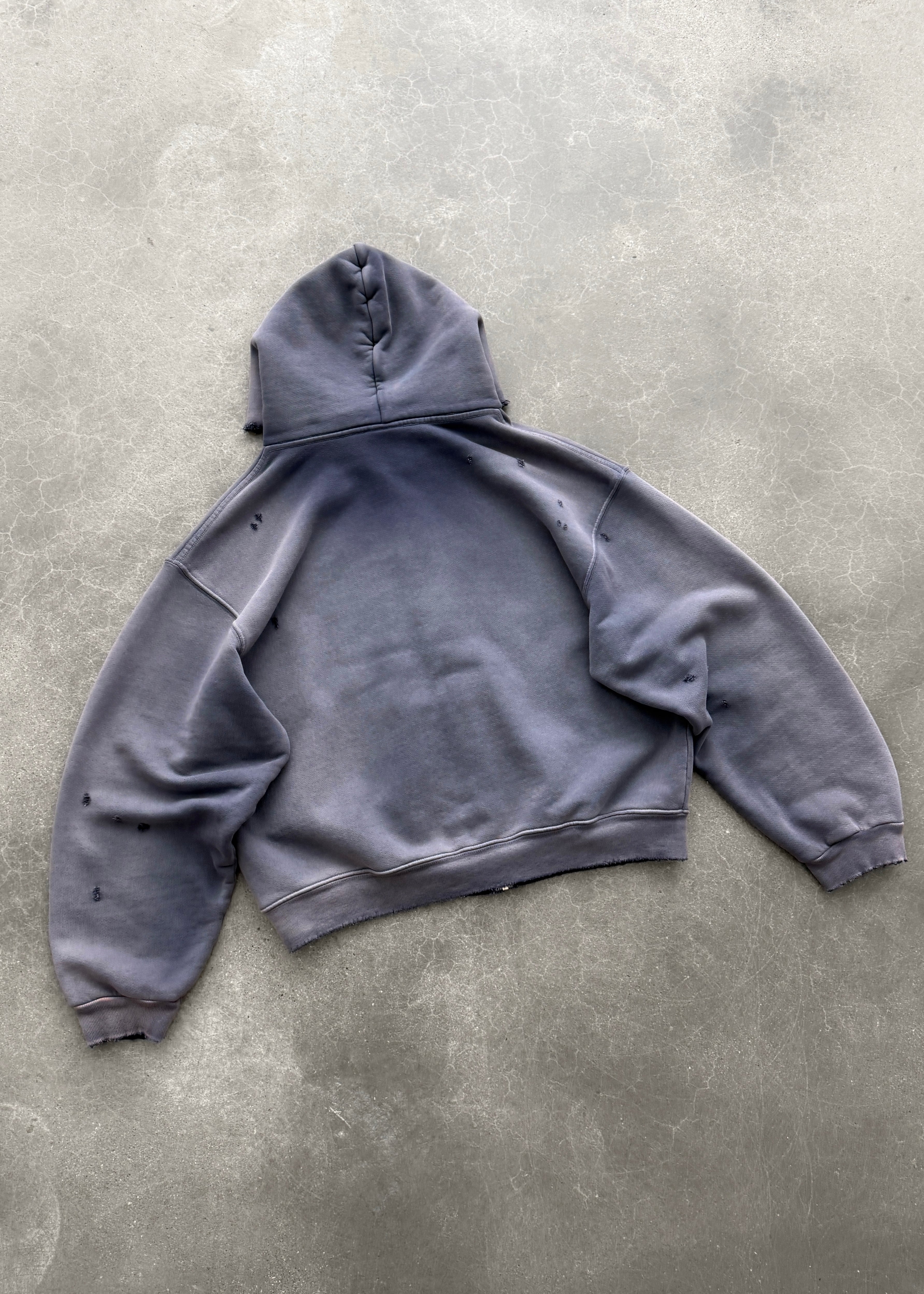 "WATCH-PEEKER" ZIP UP HOODIE - SUN FADED EGGPLANT