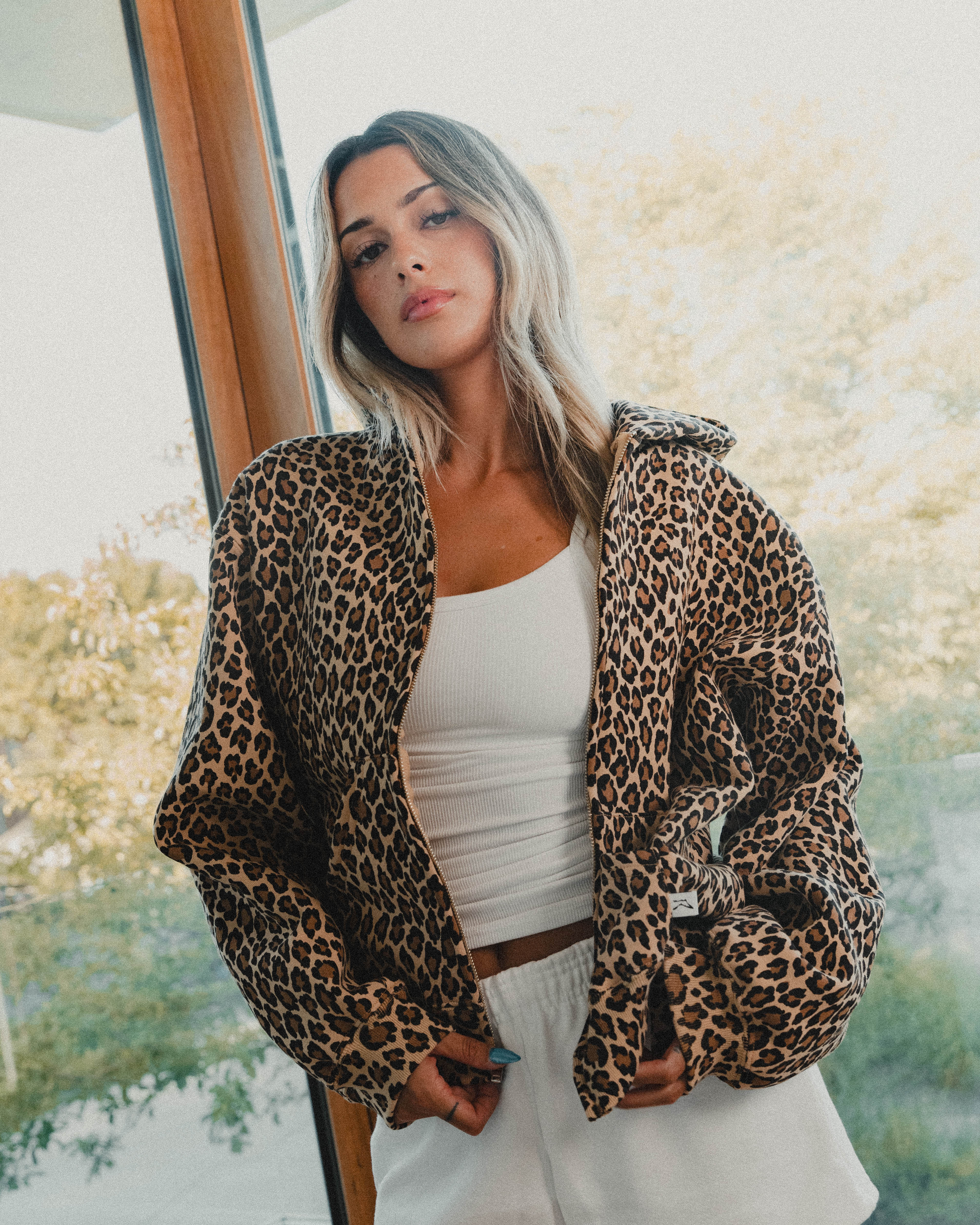 AKIMBO ZIP-UP HOODIE - LEOPARD