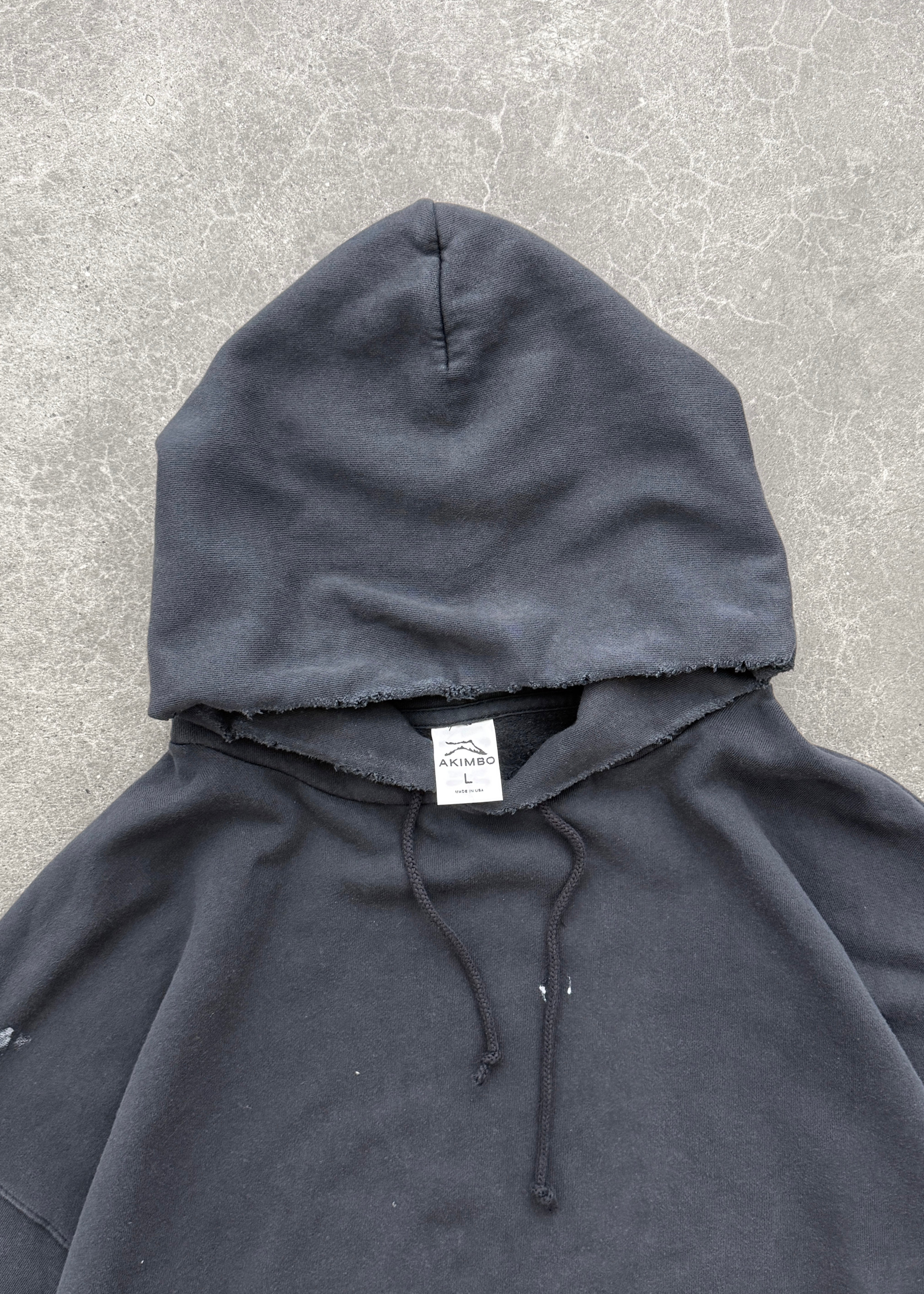 "WATCH-PEEKER" HOODIE - FADED BLACK