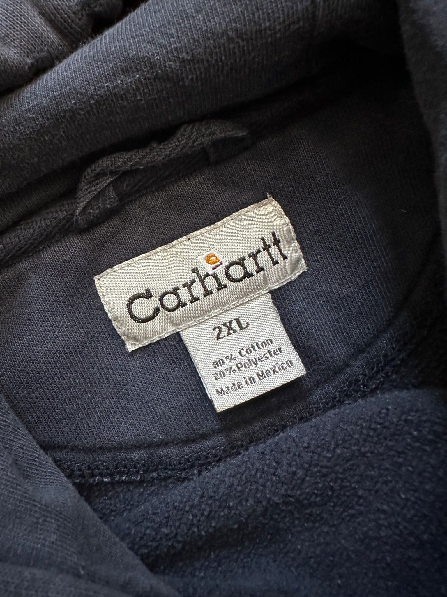 FADED NAVY BLUE CARHARTT HOODIE - 1990S – AKIMBO CLUB