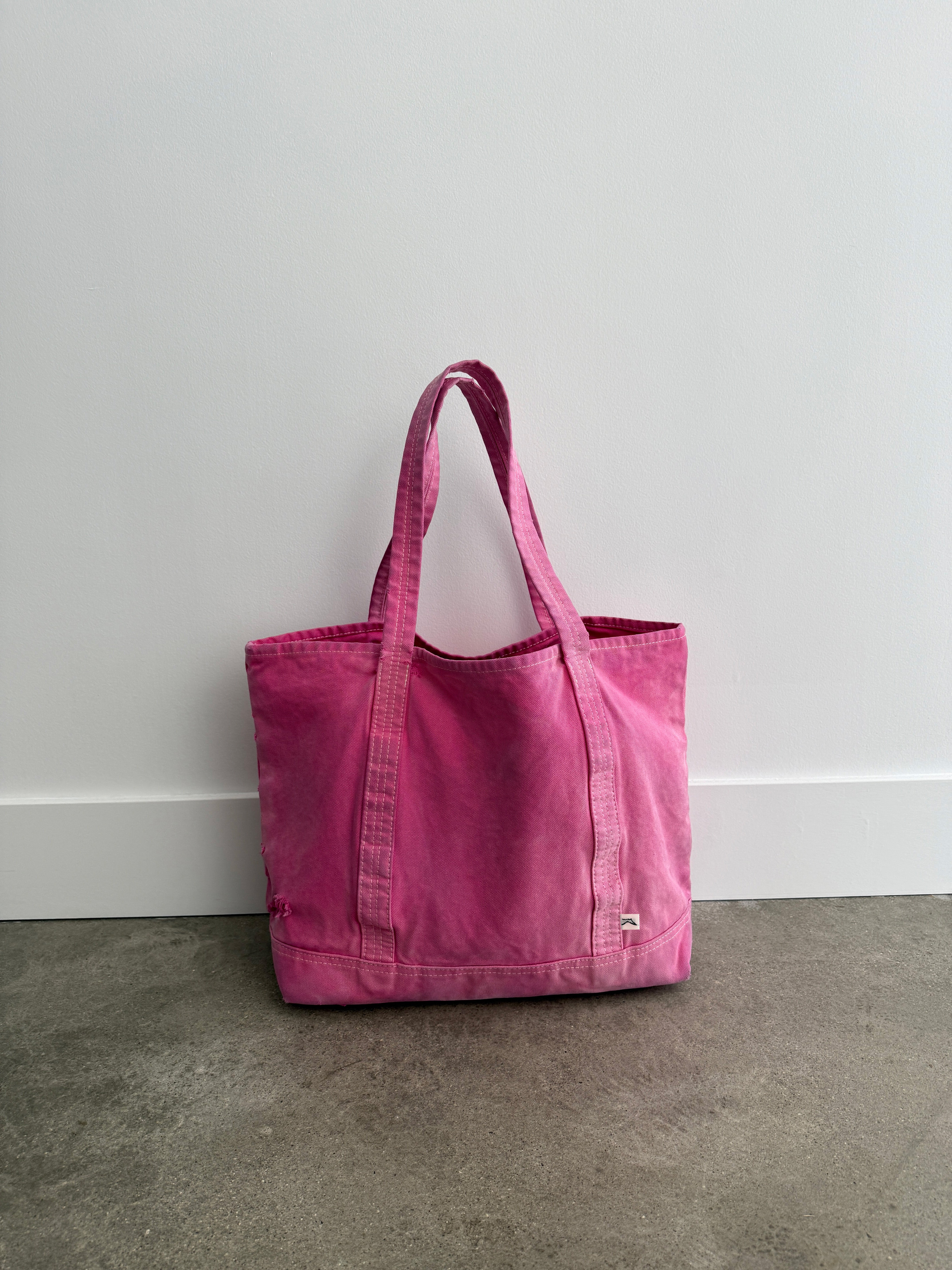DISTRESSED TOTE BAG - FADED PINK