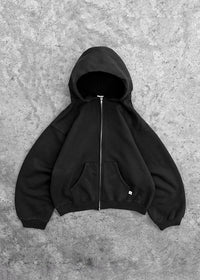 AKIMBO ZIP-UP HOODIE - FADED NAVY
