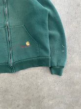 Load image into Gallery viewer, CARHARTT FADED GREEN THERMAL LINED ZIP UP HOODIE - 1980S
