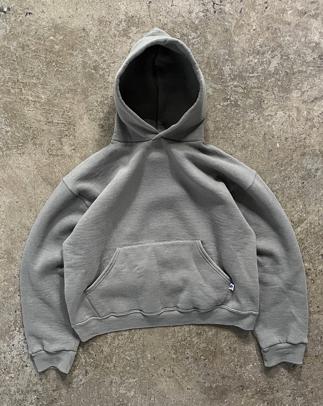 FADED OLIVE GREEN RUSSELL HOODIE - 1990S