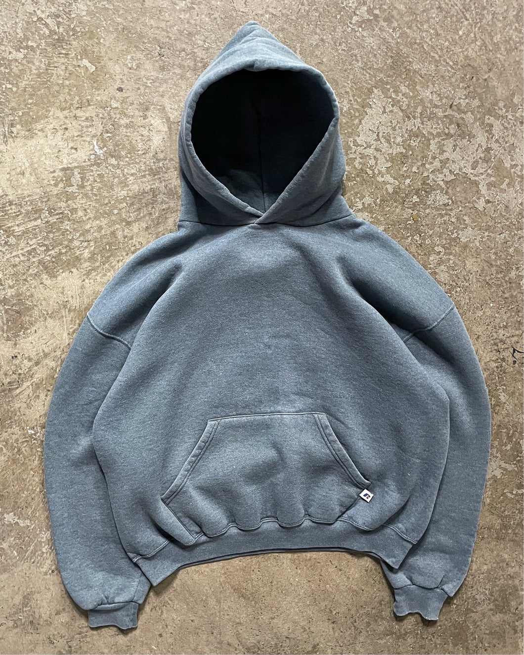 FADED CHARCOAL GREY RUSSELL HOODIE - 1990S