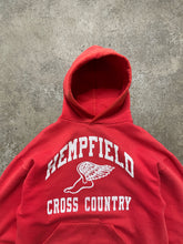 Load image into Gallery viewer, RUSSELL SUN FADED RED &quot;HEMPFIELD CROSS COUNTRY&quot; HOODIE - 1990S
