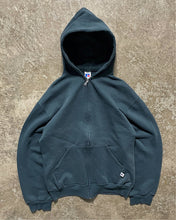 Load image into Gallery viewer, DEEP FOREST GREEN RUSSELL ZIP UP HOODIE - 1990S
