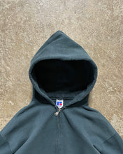 Load image into Gallery viewer, DEEP FOREST GREEN RUSSELL ZIP UP HOODIE - 1990S
