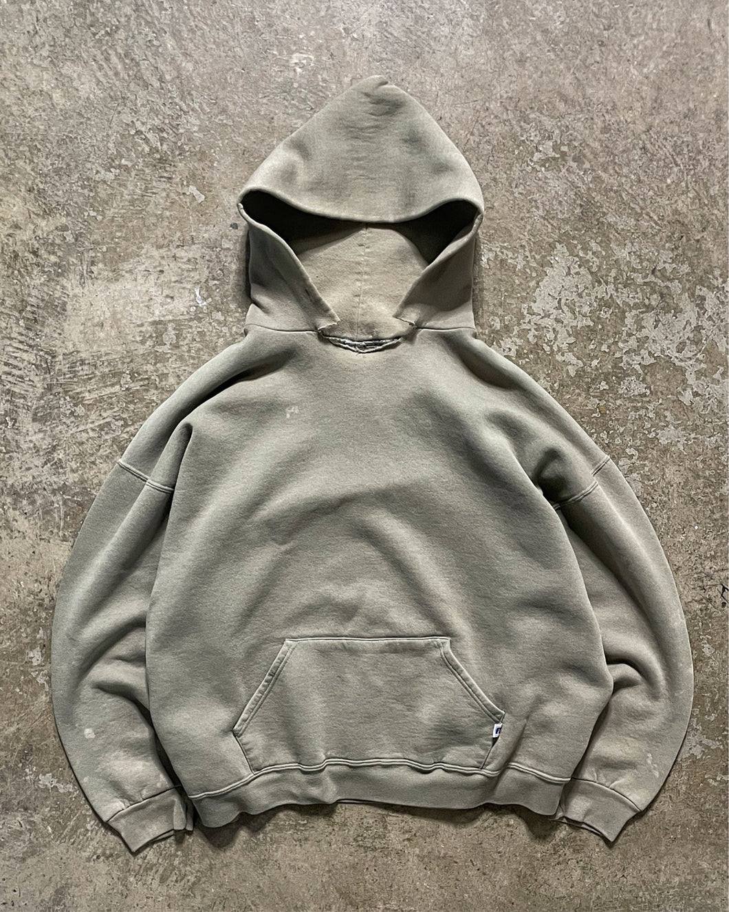 FADED OLIVE GREEN RUSSELL HOODIE - 1990S