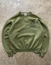 Load image into Gallery viewer, FADED OLIVE GREEN USMC MILITARY SWEATSHIRT - 1990S
