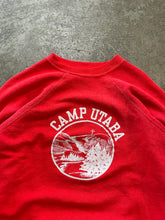 Load image into Gallery viewer, FADED RED &quot;CAMP UTABA&quot; RAGLAN SWEATSHIRT - 1970S
