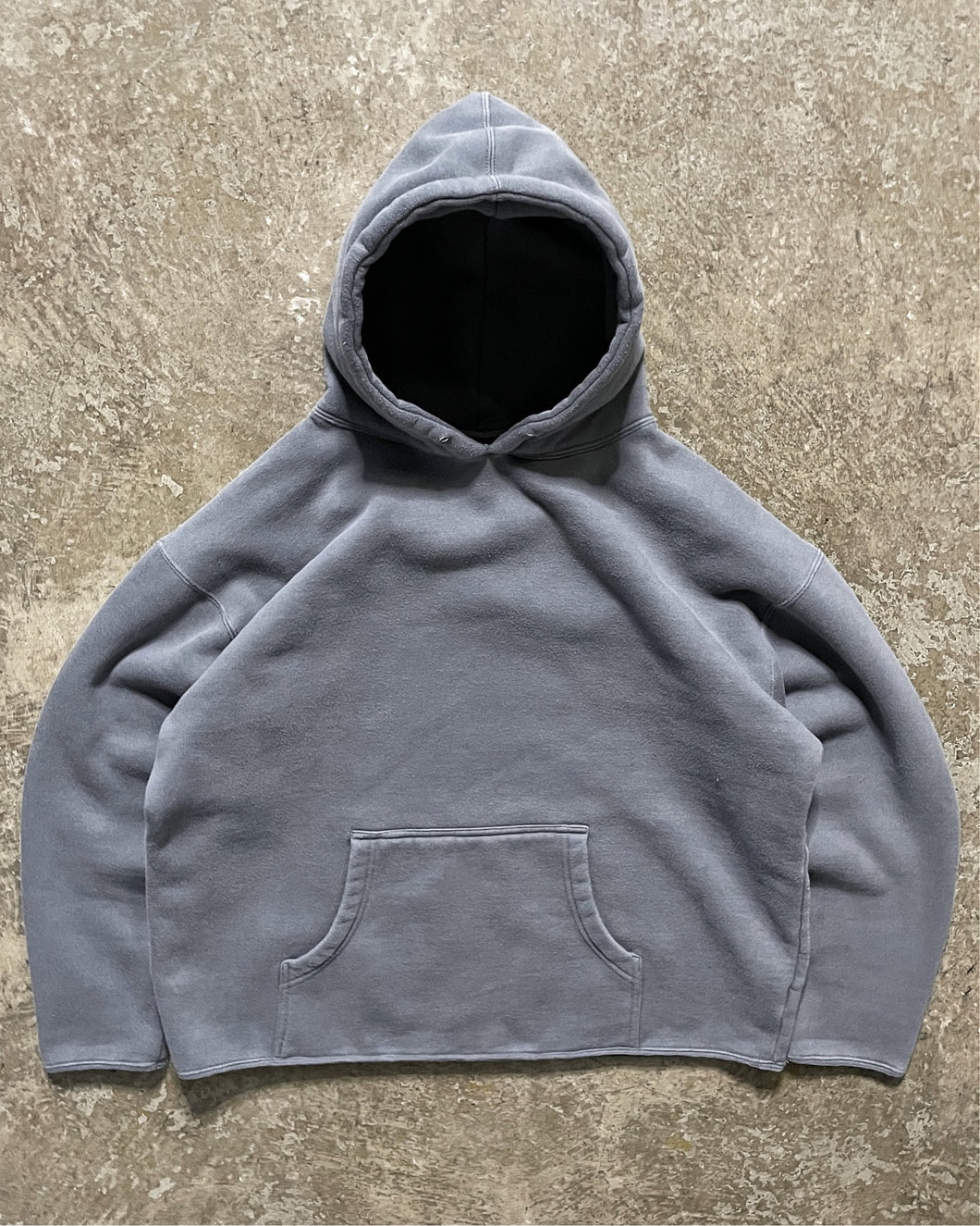 FOSSIL GREY CROPPED HEAVYWEIGHT HOODIE