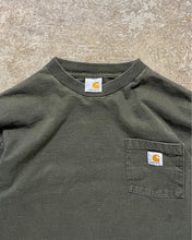 Load image into Gallery viewer, CARHARTT FADED OLIVE GREEN POCKET TEE - 1990S
