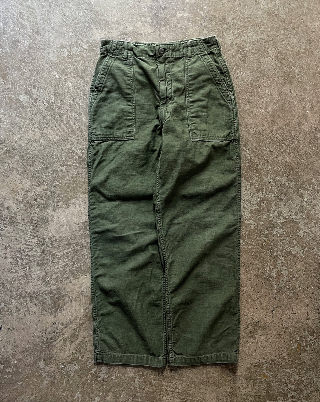 OLIVE GREEN OG-107 MILITARY PANTS - 1970S