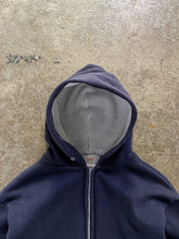 Load image into Gallery viewer, SUN FADED NAVY BLUE THERMAL LINED ZIP UP HOODIE - 1980S
