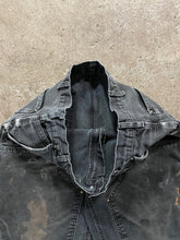 Load image into Gallery viewer, CARHARTT DISTRESSED &amp; FADED BLACK DOUBLE KNEE WORK PANTS - 1990S
