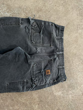 Load image into Gallery viewer, CARHARTT DISTRESSED &amp; FADED BLACK DOUBLE KNEE WORK PANTS - 1990S

