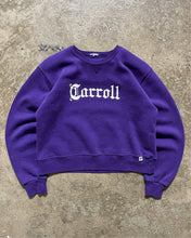 Load image into Gallery viewer, CROPPED “CARROLL” PURPLE RUSSELL SWEATSHIRT - 1990S
