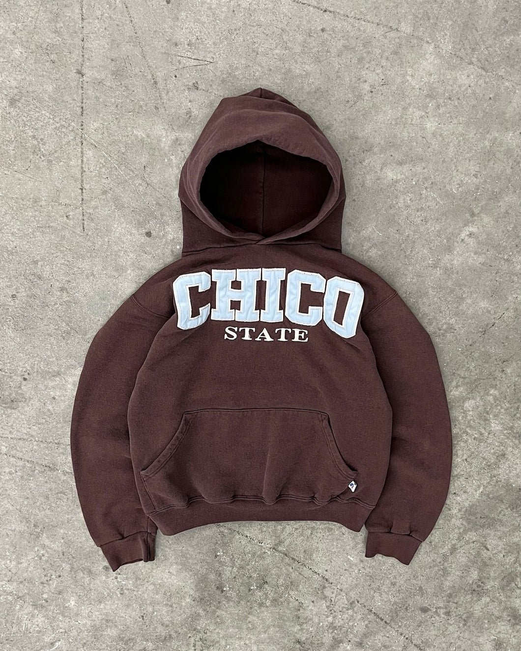 FADED BROWN “CHICO STATE” RUSSELL HOODIE - 1990S