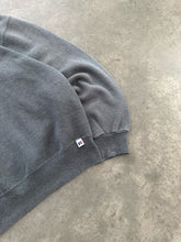 Load image into Gallery viewer, SUN FADED CEMENT GREY RUSSELL FADED NAVY BLUE RUSSELL SWEATSHIRT - 1990S
