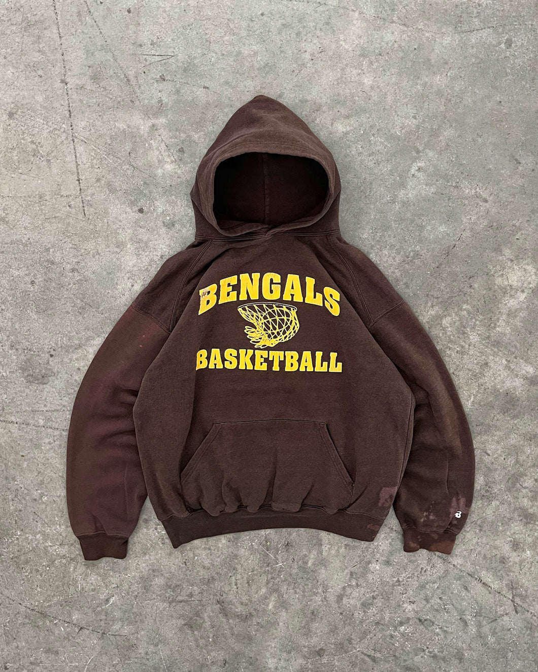 FADED BROWN “BENGALS BASKETBALL” HEAVYWEIGHT HOODIE - 1990S