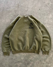 Load image into Gallery viewer, FADED OLIVE GREEN “USMC” SWEATSHIRT - 1990S
