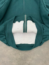 Load image into Gallery viewer, FADED GREEN THERMAL LINED ZIP UP HOODIE - 1990S
