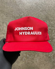 Load image into Gallery viewer, “JOHNSON HYDRAULICS” RED SNAPBACK HAT - 1990s
