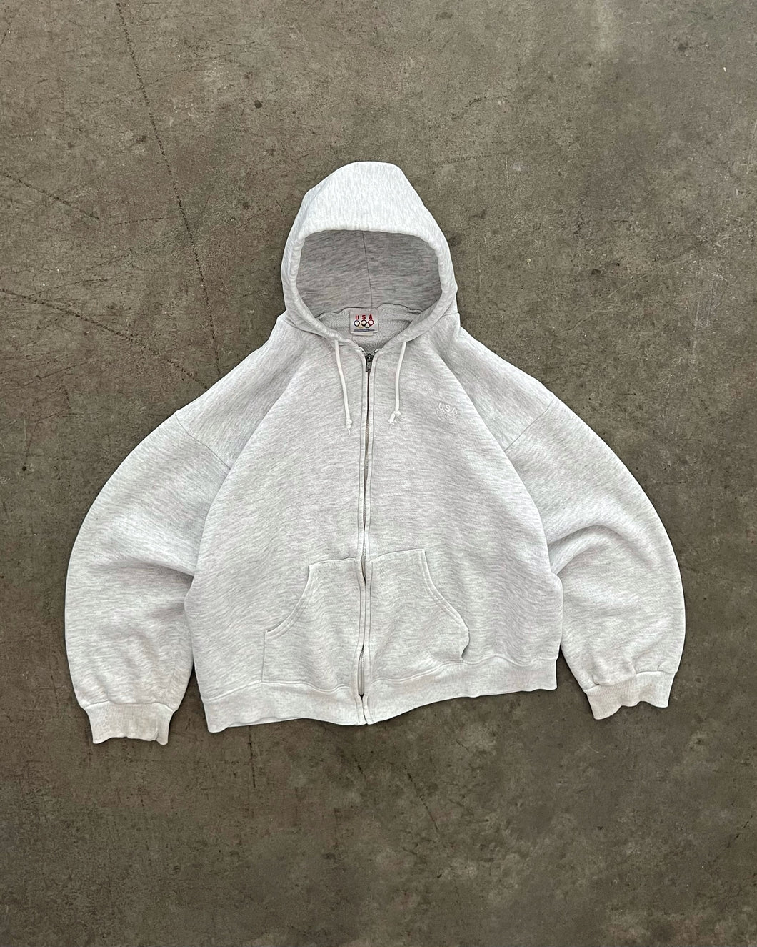 ASH GREY “USA” ZIP UP HOODIE - 1990S