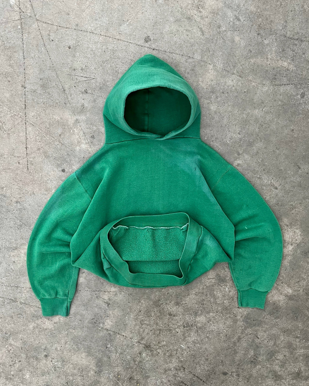 FADED KELLY GREEN RUSSELL HOODIE - 1970S