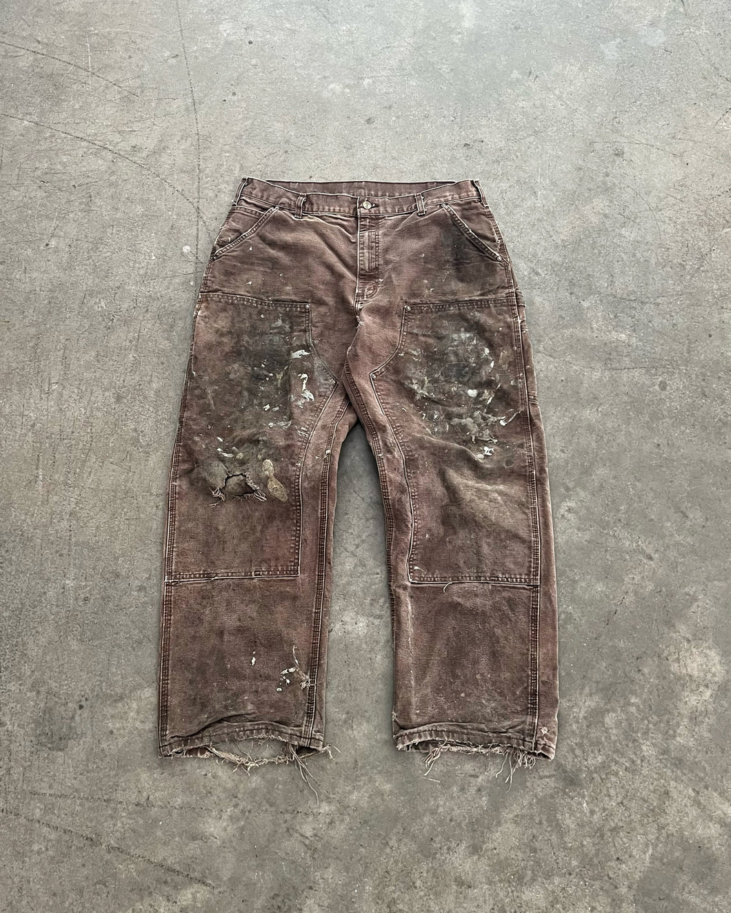 FADED BROWN PAINTERS CARHARTT DOUBLE KNEE PANTS - 1990S