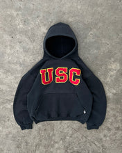 Load image into Gallery viewer, FADED BLACK “USC” RUSSELL HOODIE - 1990S
