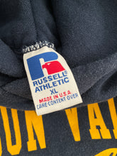Load image into Gallery viewer, FADED NAVY BLUE “LOUDON VALLEY VIKINGS” RUSSELL HOODIE - 1990S
