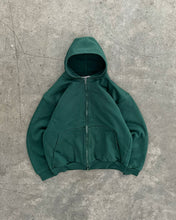Load image into Gallery viewer, FADED GREEN WAFFLE LINED ZIP UP HOODIE - 1990S
