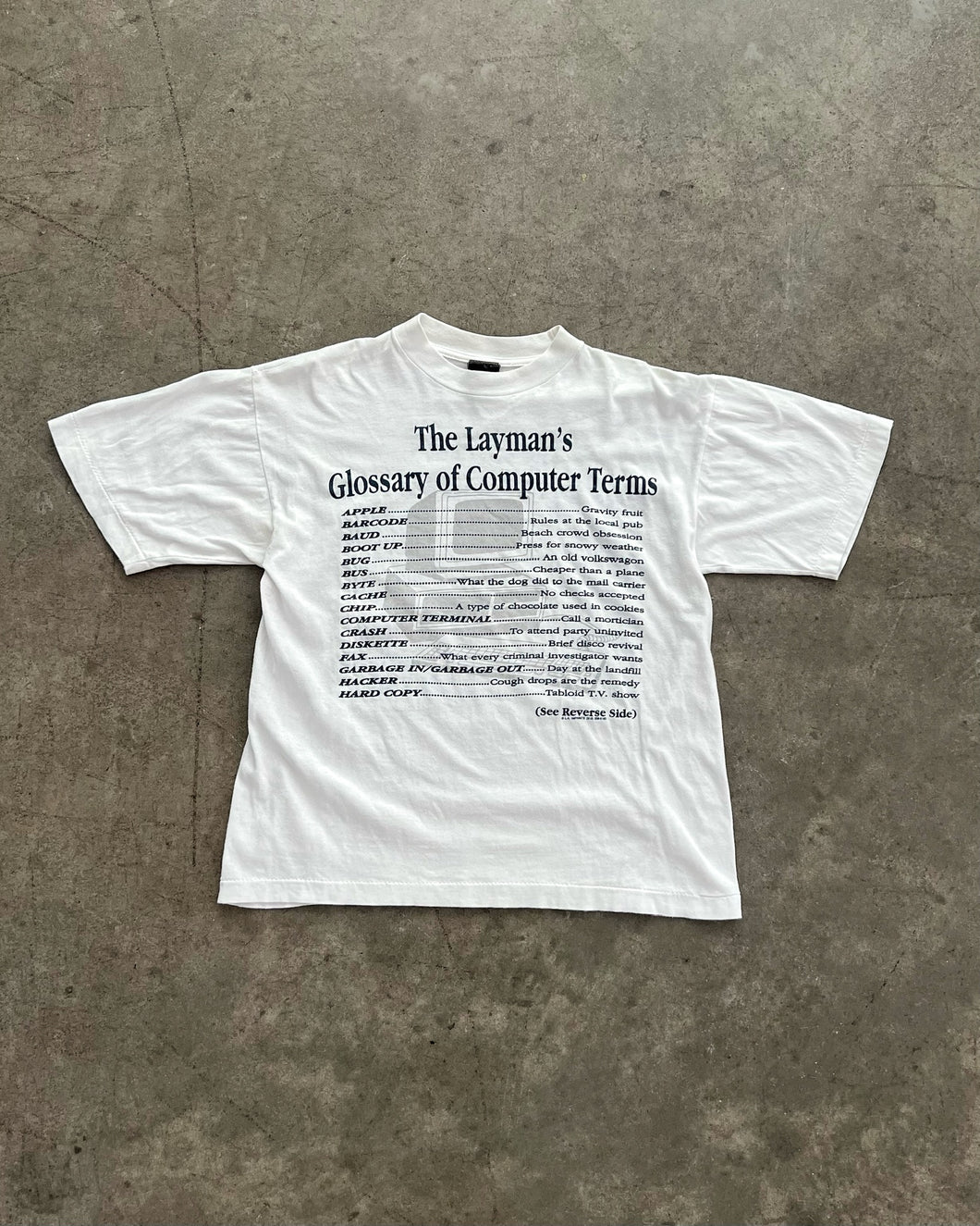 SINGLE STITCHED WHITE COMPUTER TEE - 1990S